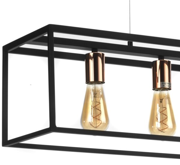 ONLI - Luster na lanku FLOKI 4xE27/15W/230V čierna/medená