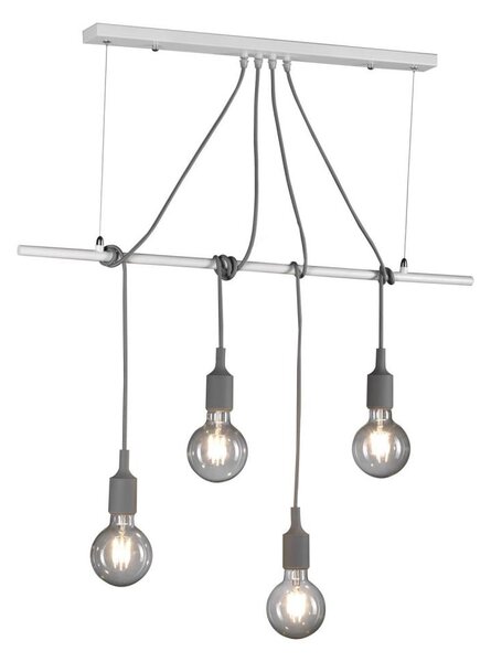 ONLI - Luster na lanku WIRE 4xE27/15W/230V šedá/biela