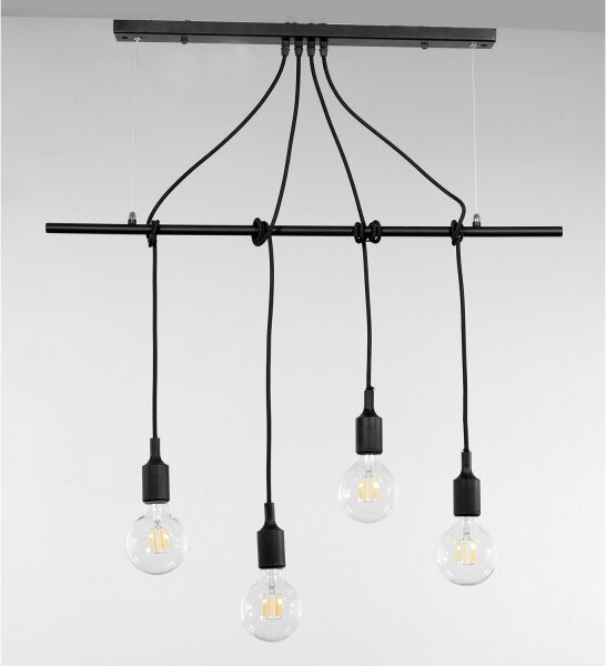 ONLI - Luster na lanku WIRE 4xE27/15W/230V čierna