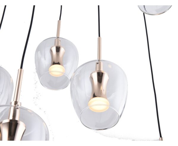 LED závesné svietidlo 3900 lm 3000K čierno zlaté Zuma Line NELSON MD2291-11B-3BGT