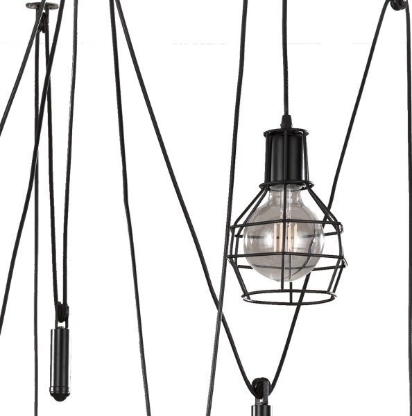ONLI - Luster na lanku SPIDER 5xE27/15W/230V pavúk čierna