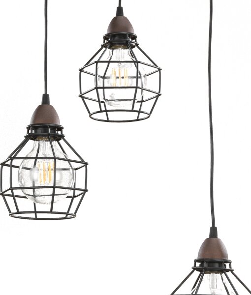 ONLI - Luster na lanku SPIDER 3xE27/15W/230V čierna/hnedá