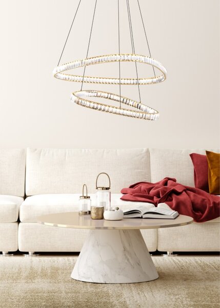 LED závesné svietidlo 4400 lm 2700-6000K zlaté s diaľkovým ovládačom Zuma Line ATHESA MD3169-2-3GT