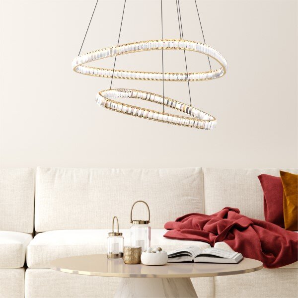 LED závesné svietidlo 4400 lm 2700-6000K zlaté s diaľkovým ovládačom Zuma Line ATHESA MD3169-2-3GT