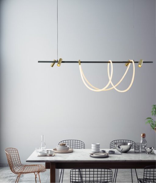 LED závesné svietidlo 5000 lm 3000+4000+6000K čierno zlaté Zuma Line BALBO 2200277L