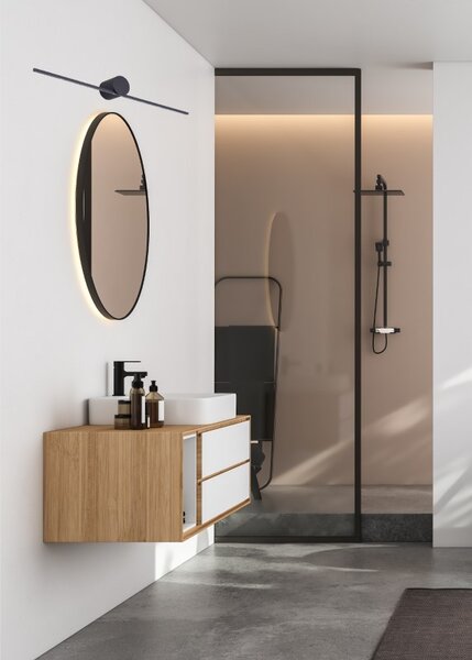 LED nástenné svietidlo nad zrkadlo 40 cm 800 lm 4000K IP44 čierne Zuma Line CAMARA W89949-6W-BK