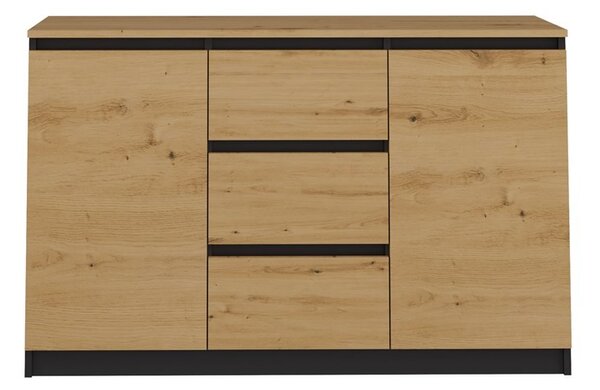 TP Living Komoda TWO DEE 120 cm antracitová/dub artisan
