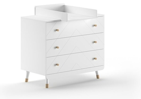 Biela detská komoda s prebaľovacím pultom 100x100x74 cm Billy – Vipack