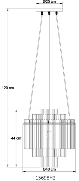Globo 15698H2 - Luster na lanku GORLEY 5xE14/40W/230V čierna