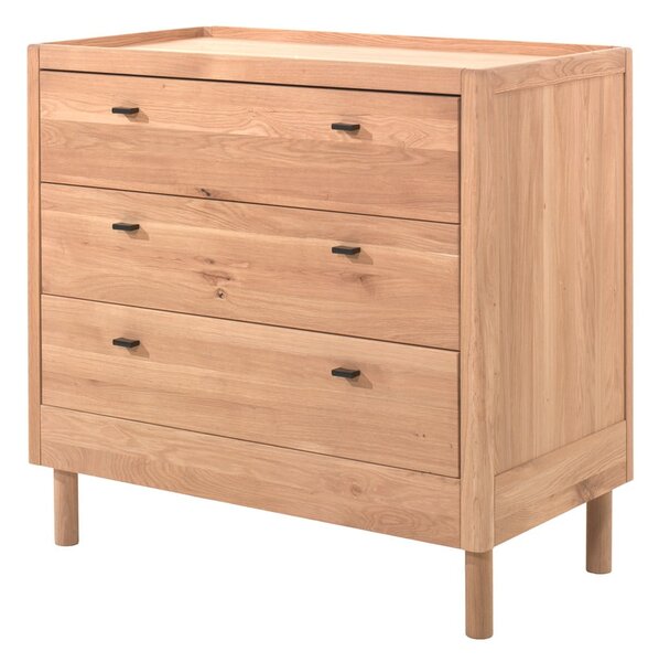 Detská komoda z dubového dreva v prírodnej farbe 100x95x55 cm Forrest – Vipack