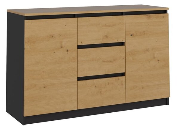 TP Living Komoda TWO DEE 120 cm antracitová/dub artisan