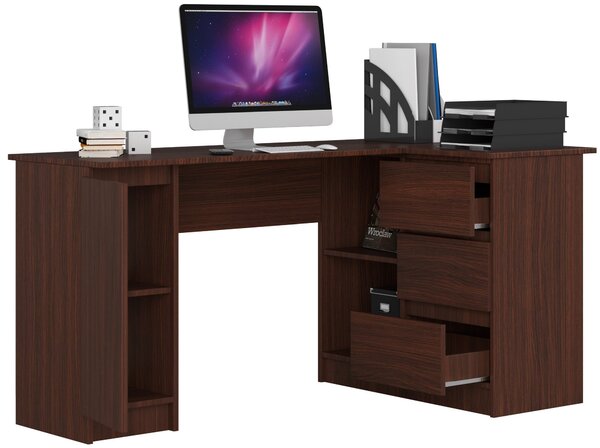 Ak furniture Rohový písací stôl B20 155 cm wenge pravý