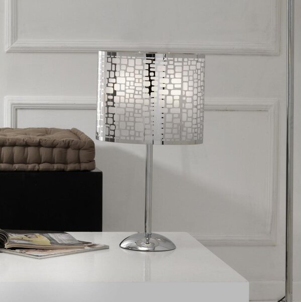 ONLI - Stolná lampa BRUCE 1xE27/15W/230V 52 cm matný chróm
