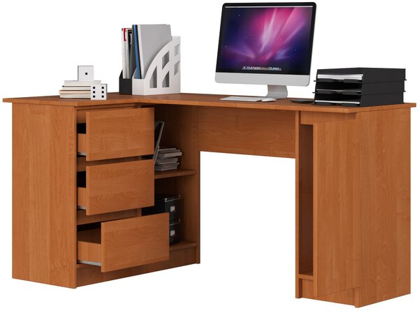 Ak furniture Rohový písací stôl B20 155 cm jelša ľavý
