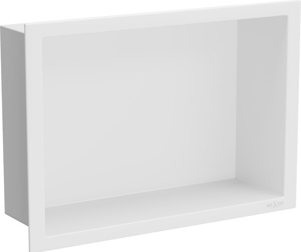 Mexen X-Wall-R, polička na zapustenie na obklad s golierom 30 x 20 cm, biela, 1920302010