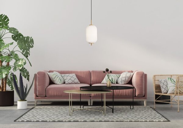 Závesné svietidlo 1x E27 zlatá/opálová ITALUX Olmeto PND-28798-1-GD-WH