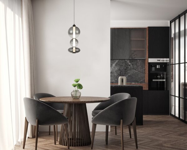 LED závesné svietidlo 2686 lm 3000K dymová ITALUX Sonte PND-24352V-24W-BK-SG