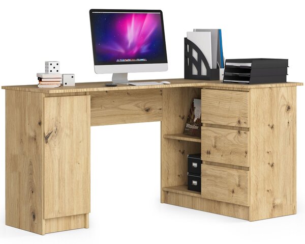 Ak furniture Rohový písací stôl B20 155 cm dub artisan pravý