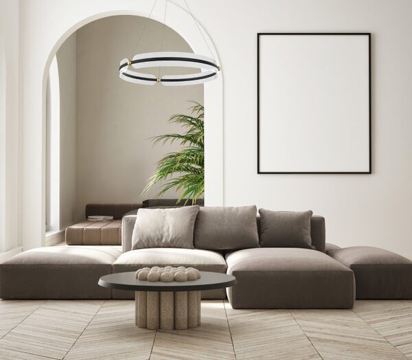 LED závesné svietidlo 3600 lm 3000K čierna ITALUX Faris PND-62738-53W-3K-BK-GD
