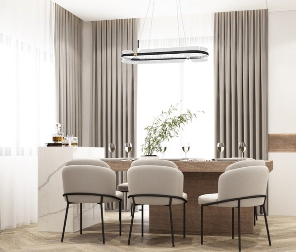 LED závesné svietidlo 3900 lm 3000K čierna ITALUX Sopla PND-63728-56W-3K-BK-GD