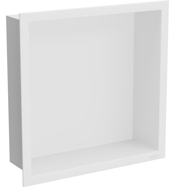 Mexen X-Wall-R, polička na zapustenie na obklad s golierom 30 x 30 cm, biela, 1920303010