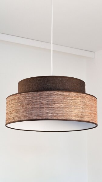 Luster na lanku GRACE 1xE27/60W/230V pr. 40 cm hnedá/béžová
