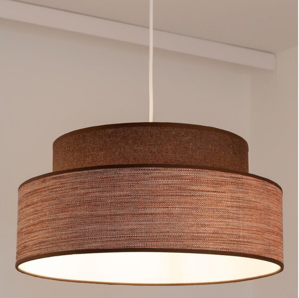 Luster na lanku GRACE 1xE27/60W/230V pr. 40 cm hnedá/béžová