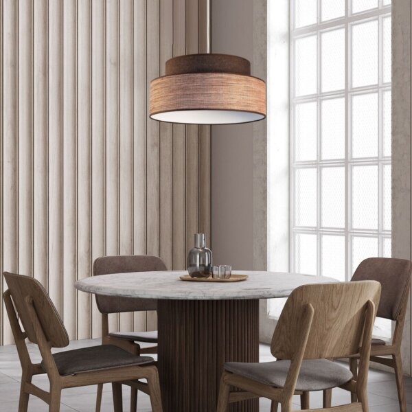 Luster na lanku GRACE 1xE27/60W/230V pr. 40 cm hnedá/béžová