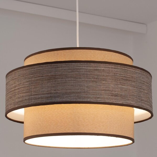 Luster na lanku GRACE 1xE27/60W/230V pr. 40 cm béžová/hnedá
