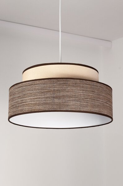 Luster na lanku GRACE 1xE27/60W/230V pr. 40 cm krémová/hnedá