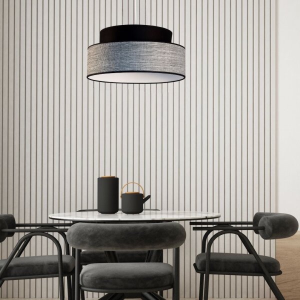 Luster na lanku GRACE 1xE27/60W/230V pr. 40 cm čierna/šedá