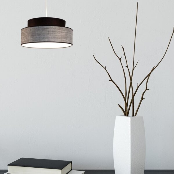 Luster na lanku GRACE 1xE27/60W/230V pr. 40 cm čierna/šedá