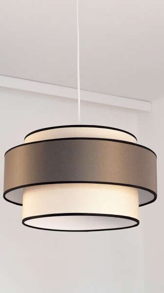 Luster na lanku GRACE 1xE27/60W/230V pr. 40 cm krémová/hnedá