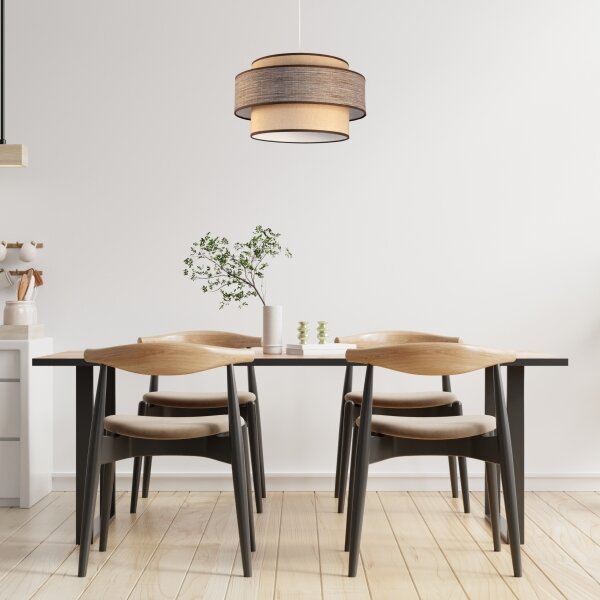 Luster na lanku GRACE 1xE27/60W/230V pr. 40 cm béžová/hnedá