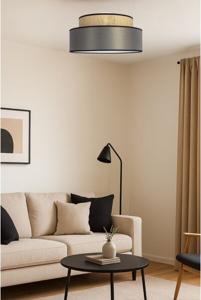 Stropné svietidlo GRACE 1xE27/60W/230V pr. 40 cm béžová/hnedá