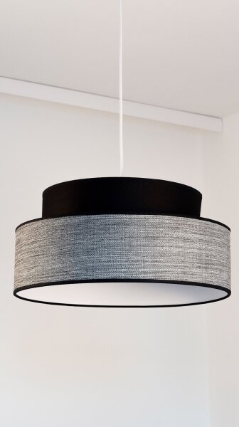 Luster na lanku GRACE 1xE27/60W/230V pr. 40 cm čierna/šedá