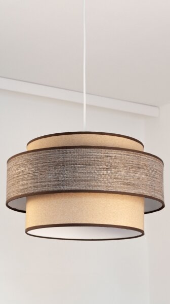 Luster na lanku GRACE 1xE27/60W/230V pr. 40 cm béžová/hnedá