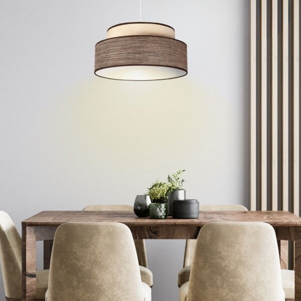 Luster na lanku GRACE 1xE27/60W/230V pr. 40 cm krémová/hnedá