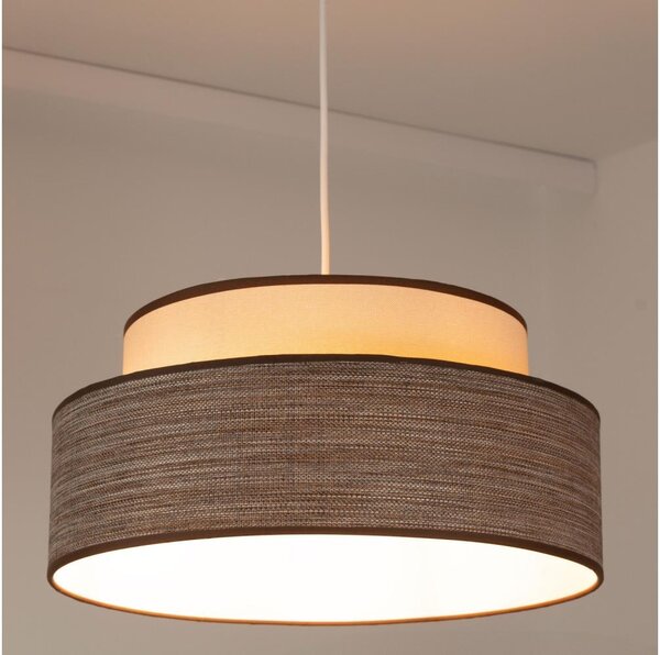 Luster na lanku GRACE 1xE27/60W/230V pr. 40 cm krémová/hnedá