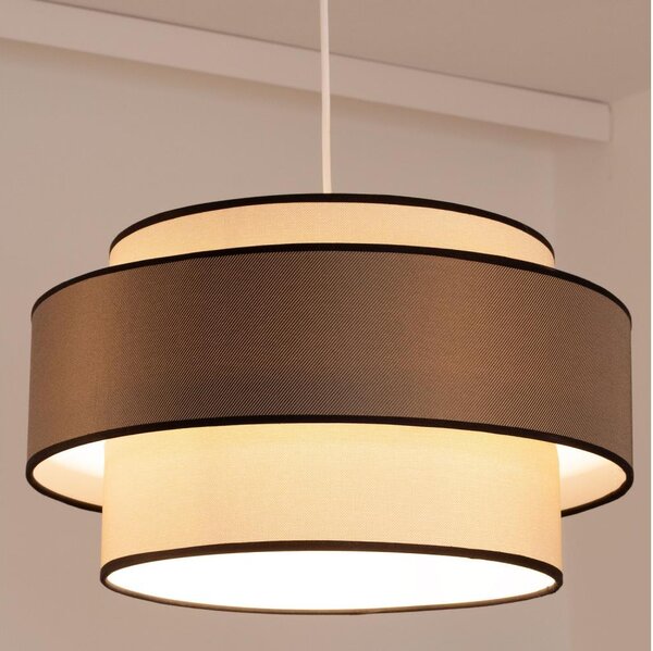 Luster na lanku GRACE 1xE27/60W/230V pr. 40 cm krémová/hnedá