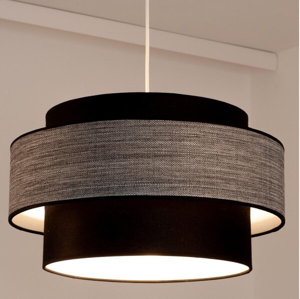 Luster na lanku GRACE 1xE27/60W/230V pr. 40 cm čierna/šedá