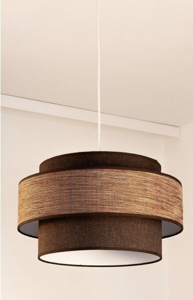 Luster na lanku GRACE 1xE27/60W/230V pr. 40 cm hnedá/béžová