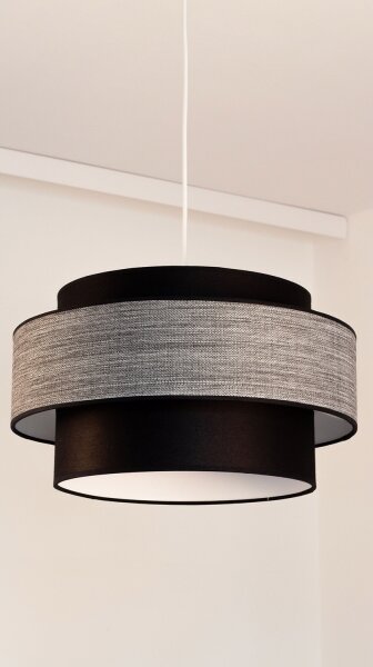 Luster na lanku GRACE 1xE27/60W/230V pr. 40 cm čierna/šedá