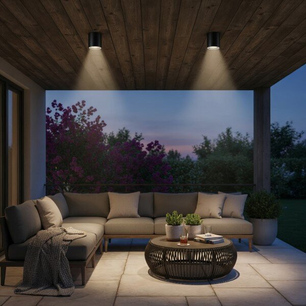 Exteriérové stropné svietidlo Ideal lux 122687 GUN PL1 NERO 1xGU10 28W IP44 IP44