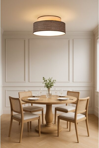 Stropné svietidlo GRACE 1xE27/60W/230V pr. 40 cm krémová/hnedá