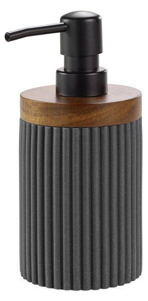 Antracitový dávkovač mydla z polyresínu 350 ml Niagara – douceur d'intérieur