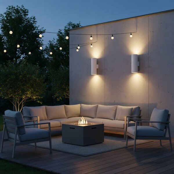 Exteriérové nástenné svietidlo Ideal lux 092300 GUN AP2 BIG BIANCO 2xE27 60W IP54 IP54