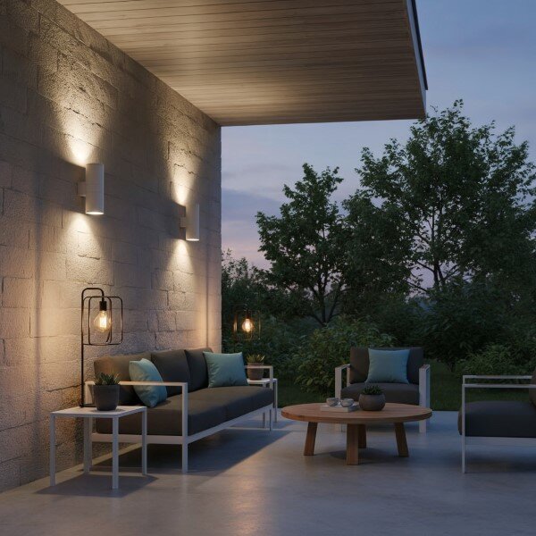 Exteriérové nástenné svietidlo Ideal lux 092300 GUN AP2 BIG BIANCO 2xE27 60W IP54 IP54