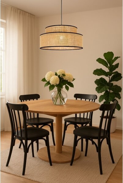 Luster na lanku BOHO 1xE27/60W/230V pr. 40 cm béžová