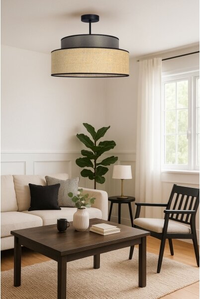 Prisadený luster BOHO 1xE27/60W/230V pr. 40 cm hnedá/béžová